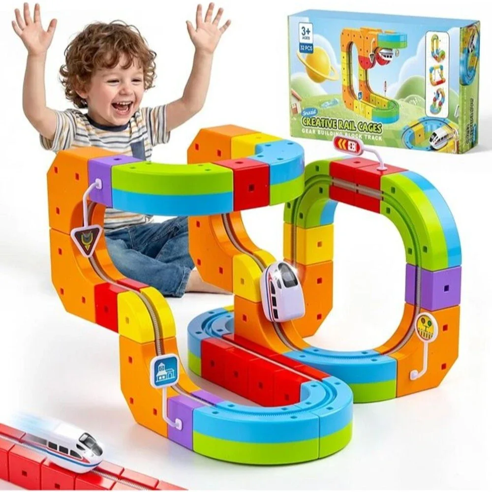 2 Pack 3D Flexible Train Race Track Set